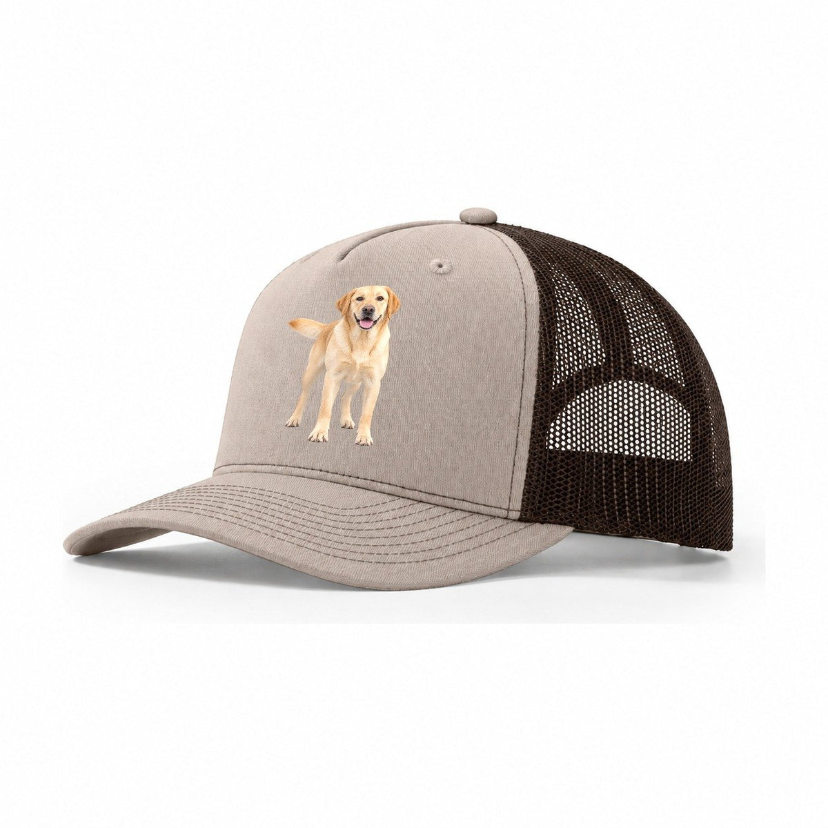 Labrador Retriever Standing Top Breeds Trucker Hat – Khaki Brown