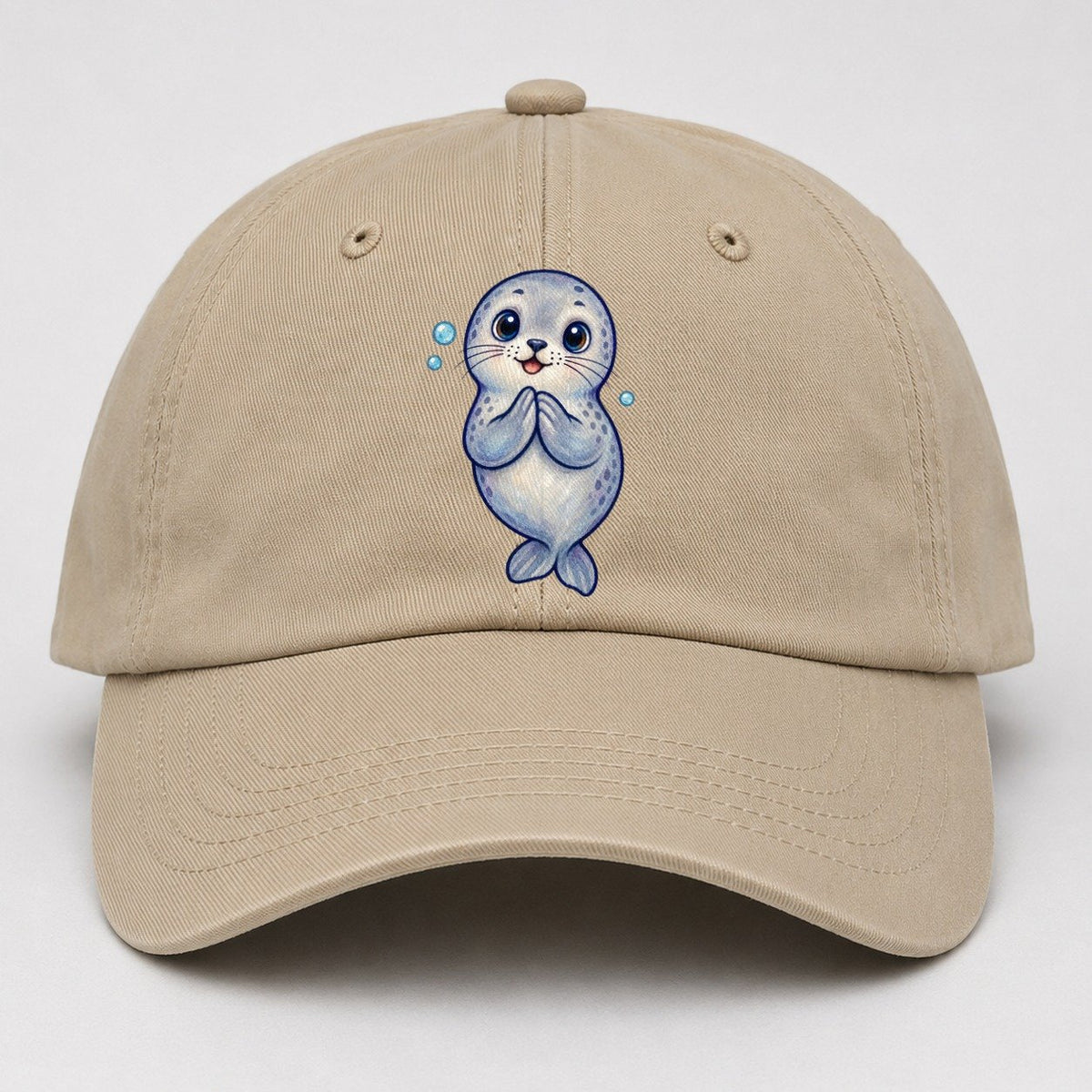 Seal Front Clap Sea Sprite Baseball Cap – Khaki