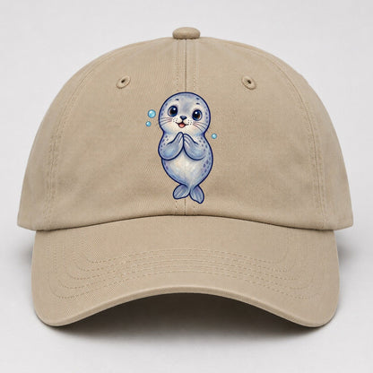 Seal Front Clap Sea Sprite Baseball Cap – Khaki