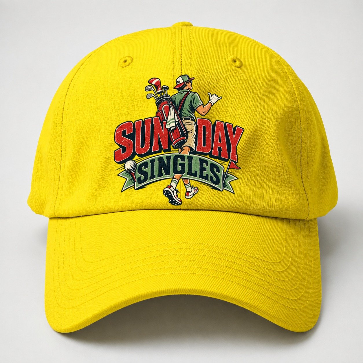 Sunday Singles Golf Life Baseball Cap – Yellow