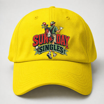 Sunday Singles Golf Life Baseball Cap – Yellow