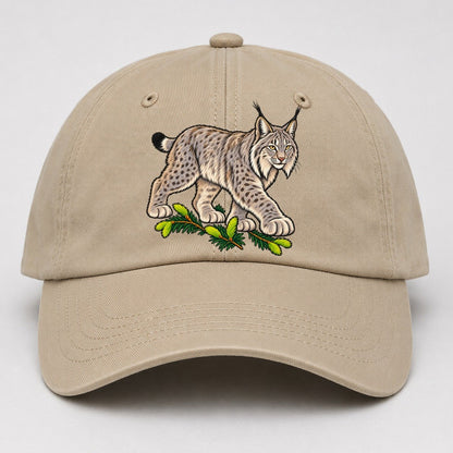 Canada Lynx And Spruce Tips Canada Cultural Icons Baseball Cap – Khaki