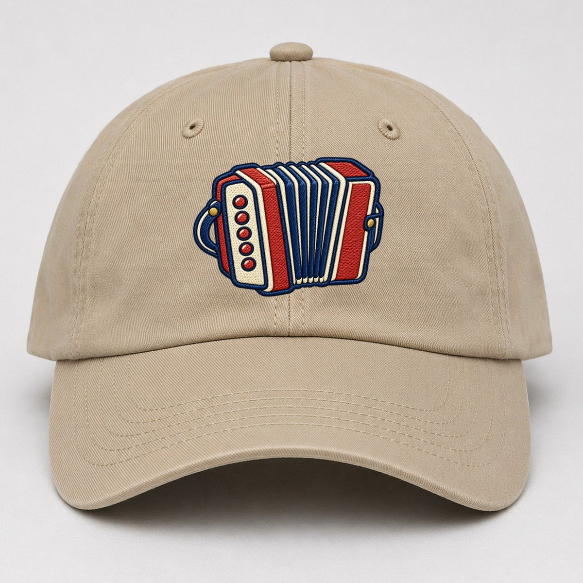 Button Accordion Tiny Solo Marks Baseball Cap – Khaki
