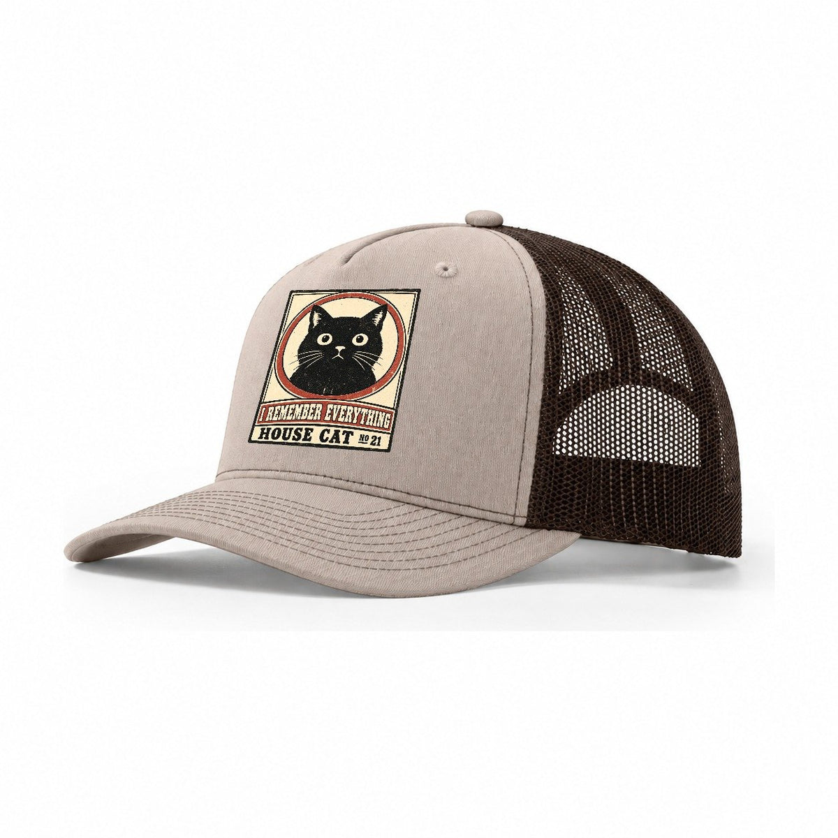 I Remember Everything Neko Says No Trucker Hat – Khaki Brown