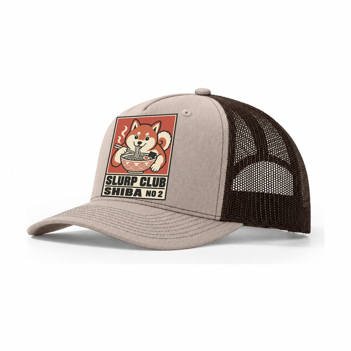 Shiba Miso Slurp Club Trucker Hat – Khaki Brown