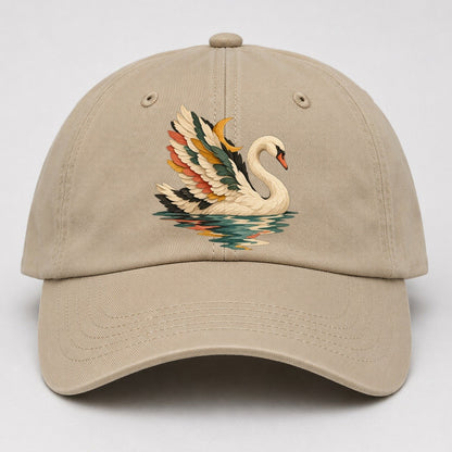 Swan Moon Reflection Gentle Wild Baseball Cap – Khaki