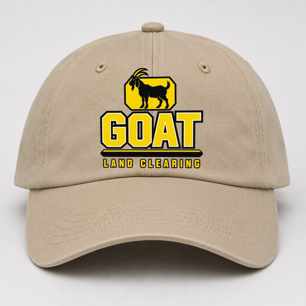 Goat Land Clearing Heavy Duty Baseball Cap – Khaki