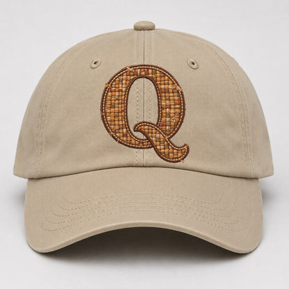 Woven Tweed Q Monogram Baseball Cap – Khaki
