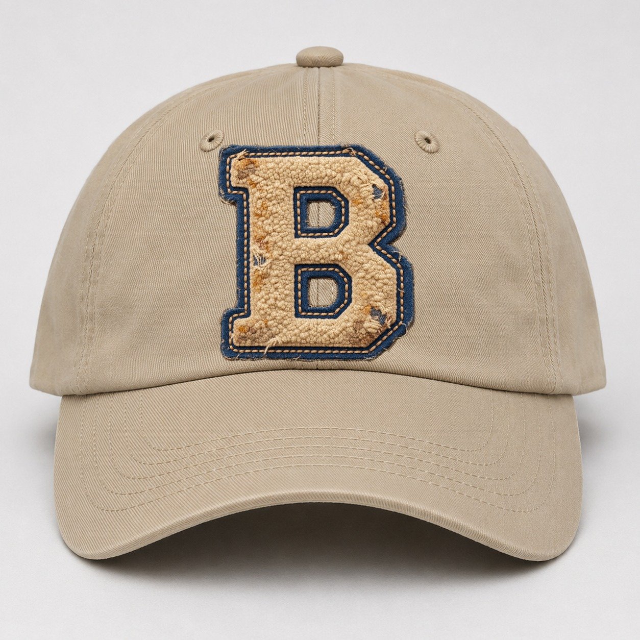 Varsity Chenille B Monogram Baseball Cap – Khaki