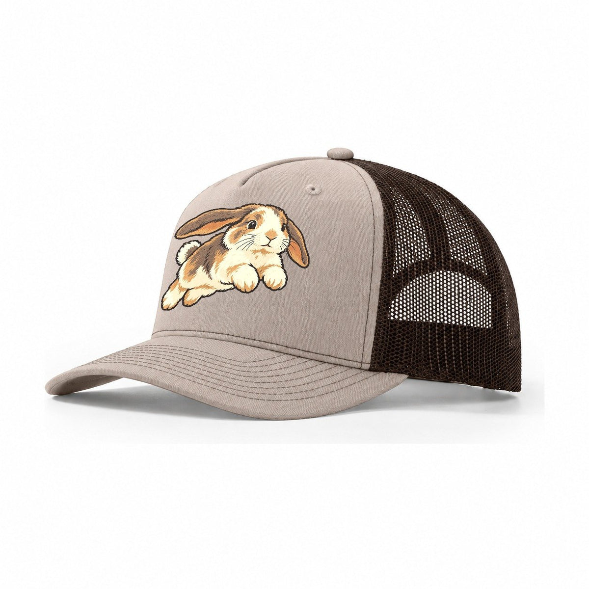 Rabbit Gentle Hop Small Pet Logos Trucker Hat – Khaki Brown