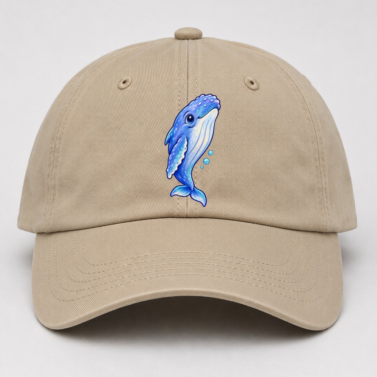 Humpback Whale Gentle Rise Sea Sprite Baseball Cap – Khaki