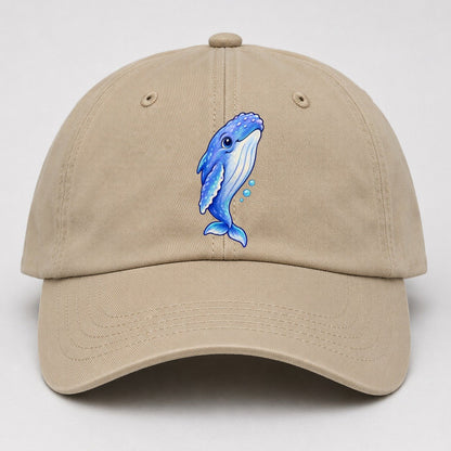 Humpback Whale Gentle Rise Sea Sprite Baseball Cap – Khaki