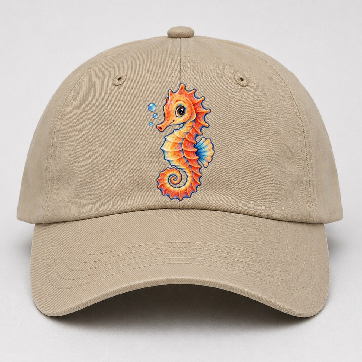Seahorse Tail Spiral Sea Sprite Baseball Cap – Khaki