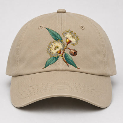 Tasmania Blue Gum Blossom And Capsule Australia Cultural Icons Baseball Cap – Khaki
