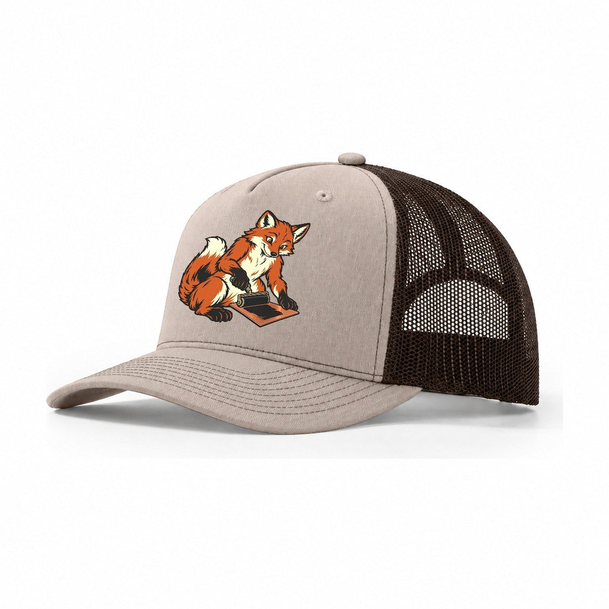 Fox Ink Roller Sundown Familiars Trucker Hat – Khaki Brown