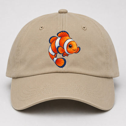 Clownfish Crescent Swim Sea Sprite Baseball Cap – Khaki