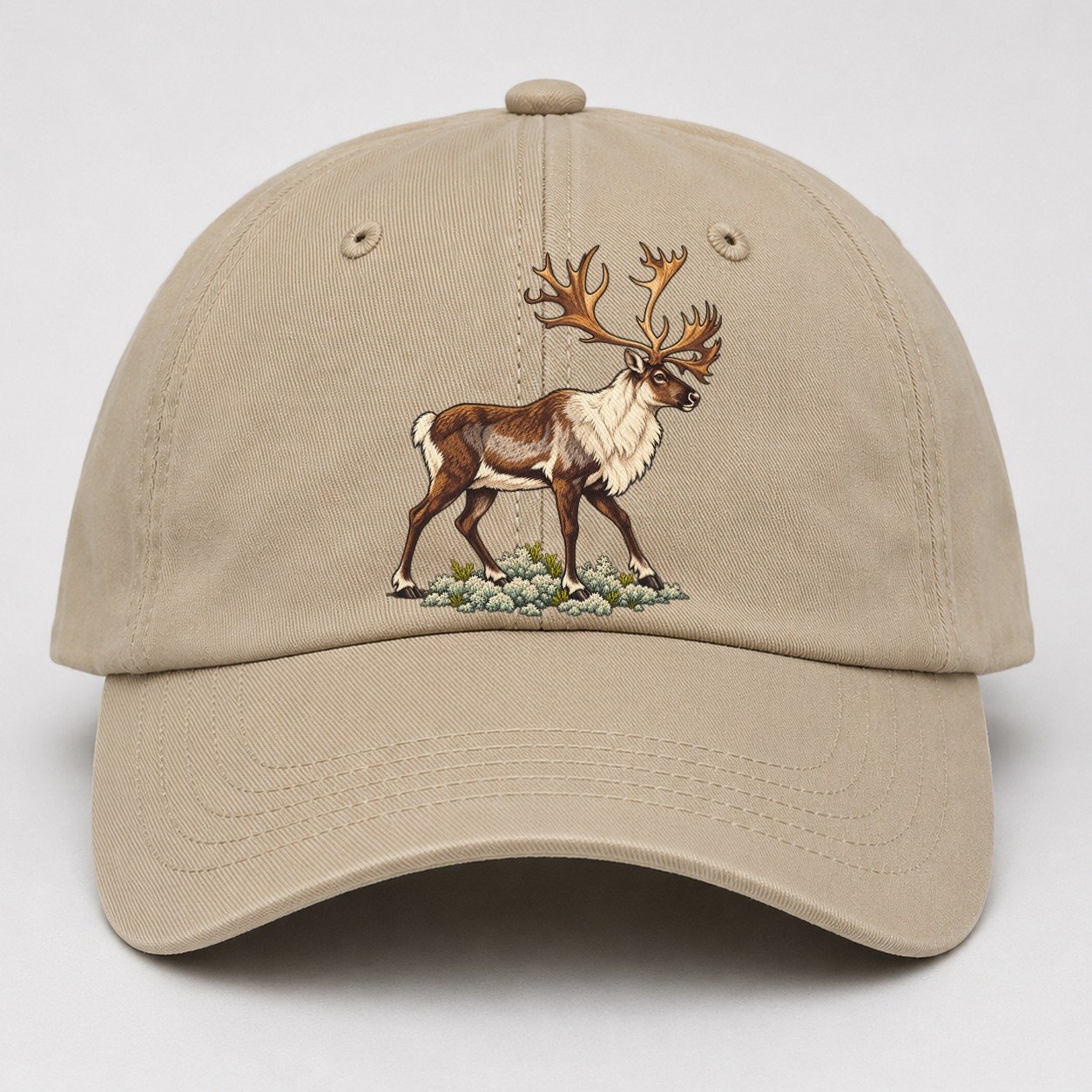 Woodland Caribou And Reindeer Lichen Canada Cultural Icons Baseball Cap – Khaki