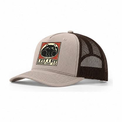 I Fit I Sit Neko Says No Trucker Hat – Khaki Brown