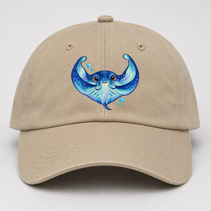 Manta Ray Wing Hug Sea Sprite Baseball Cap – Khaki