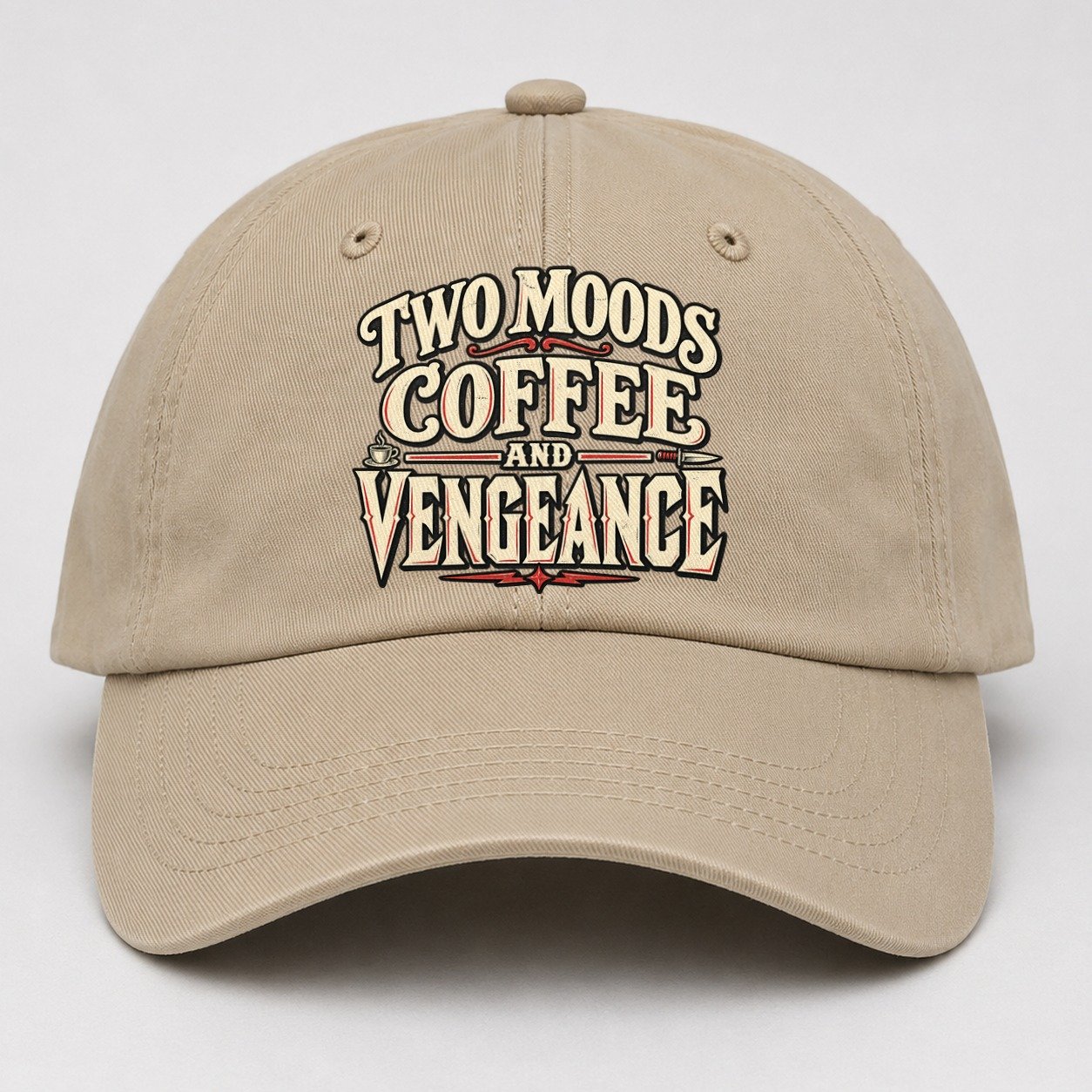 Two Moods Coffee And Vengeance American Wit Baseball Cap – Khaki