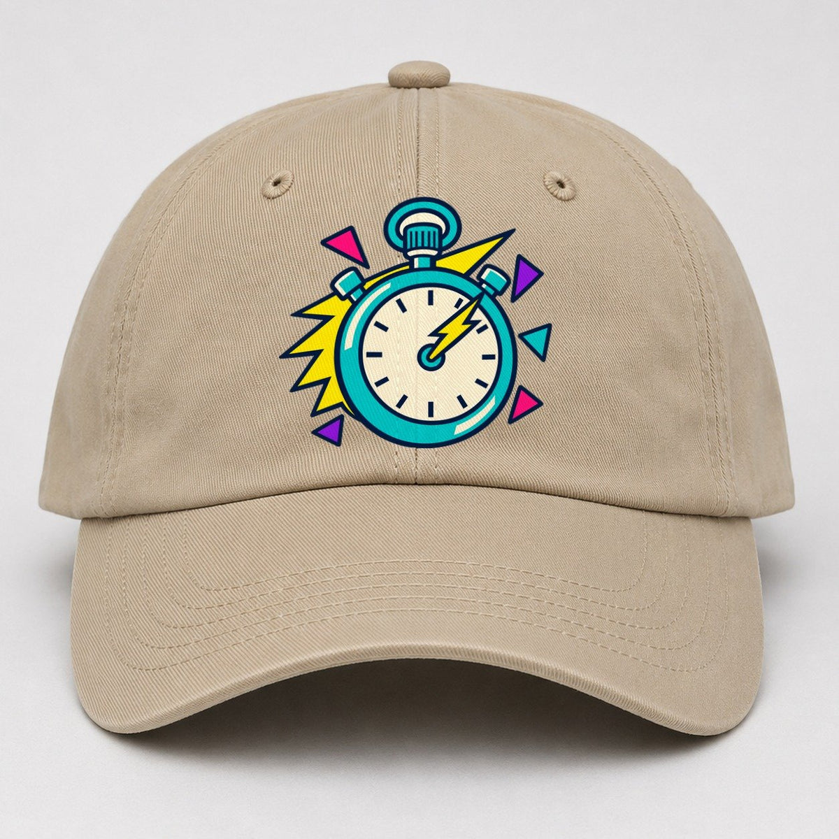Lightning Stopwatch 90S Running Clubs Baseball Cap – Khaki