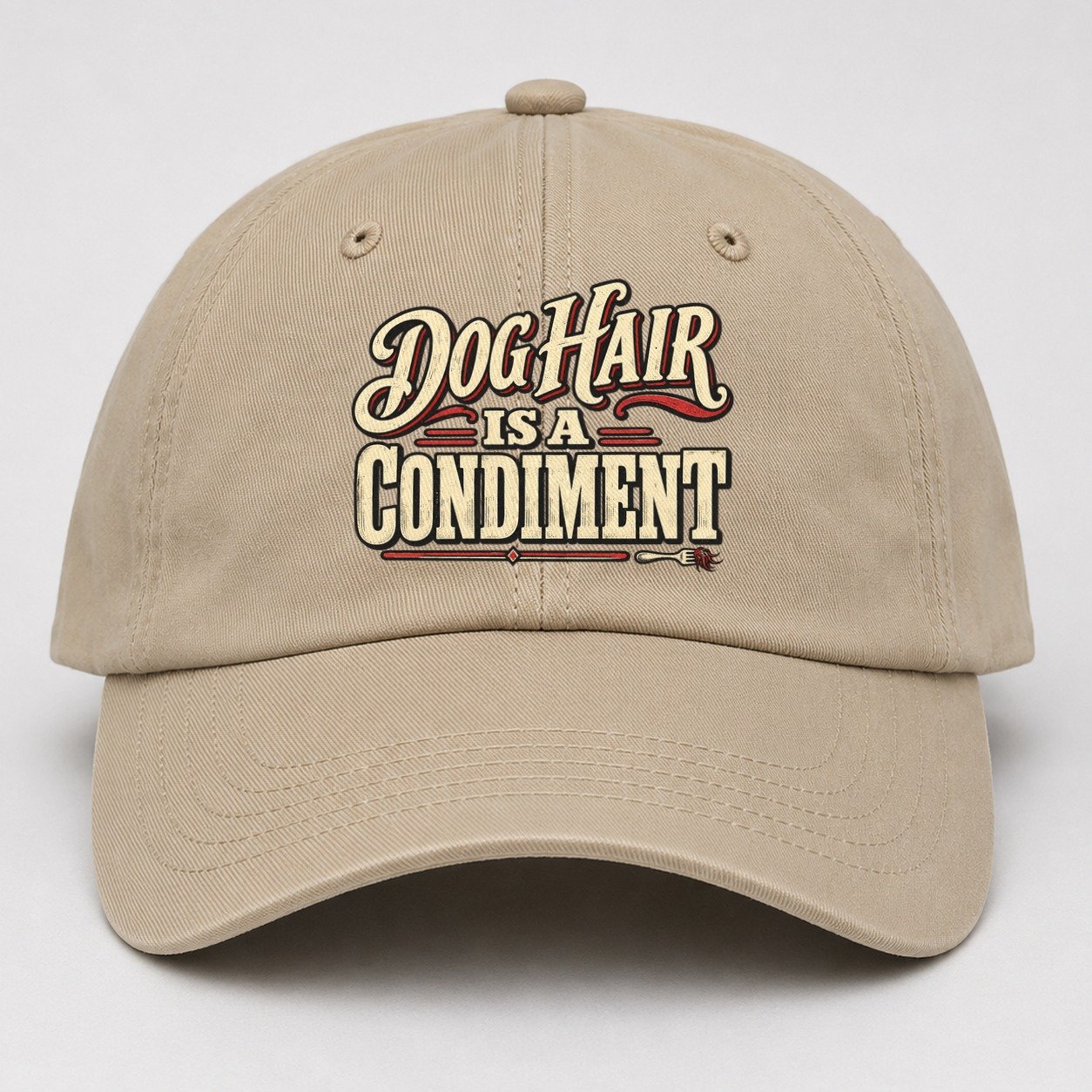 Dog Hair Is A Condiment American Wit Baseball Cap – Khaki
