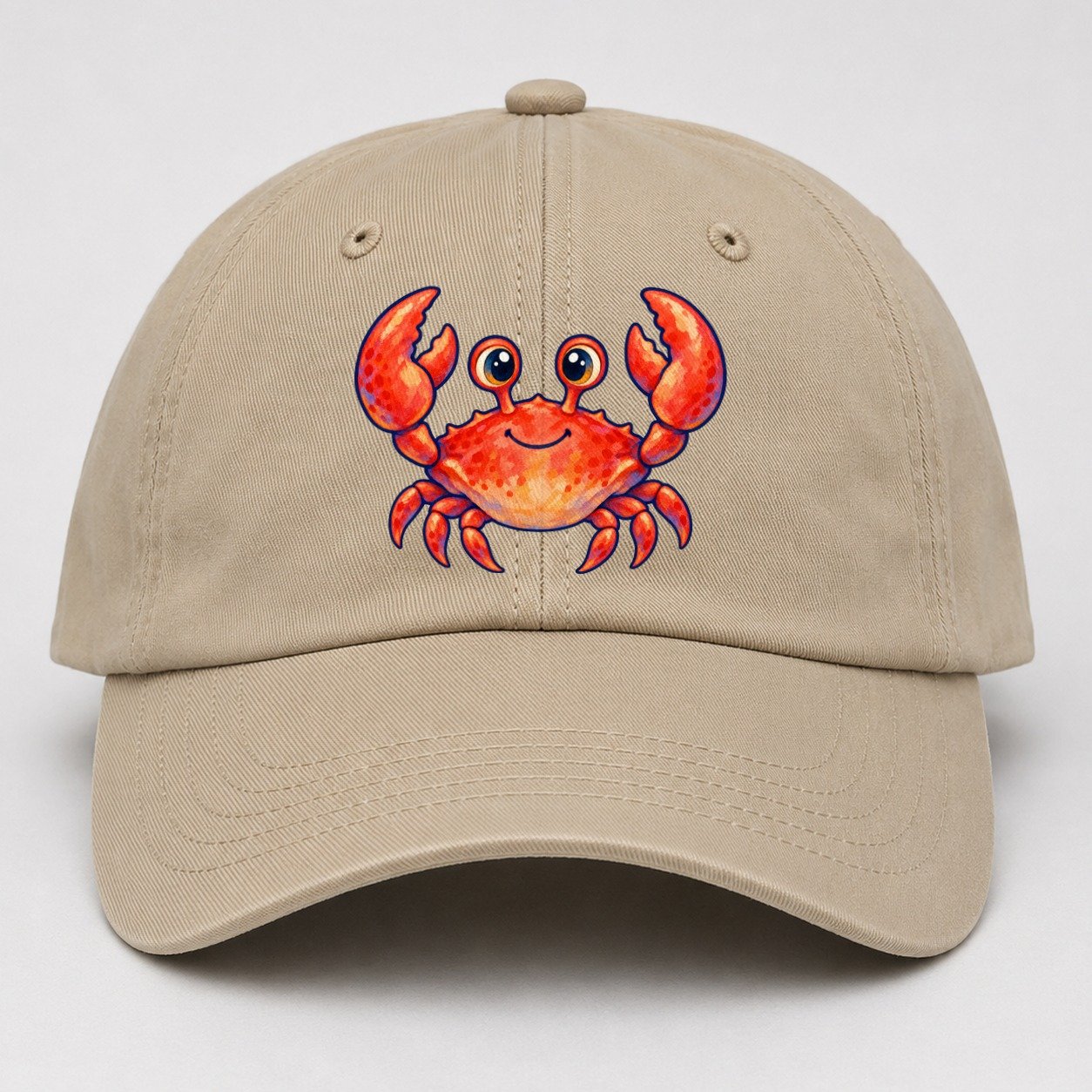Crab Front Claw Hello Sea Sprite Baseball Cap – Khaki