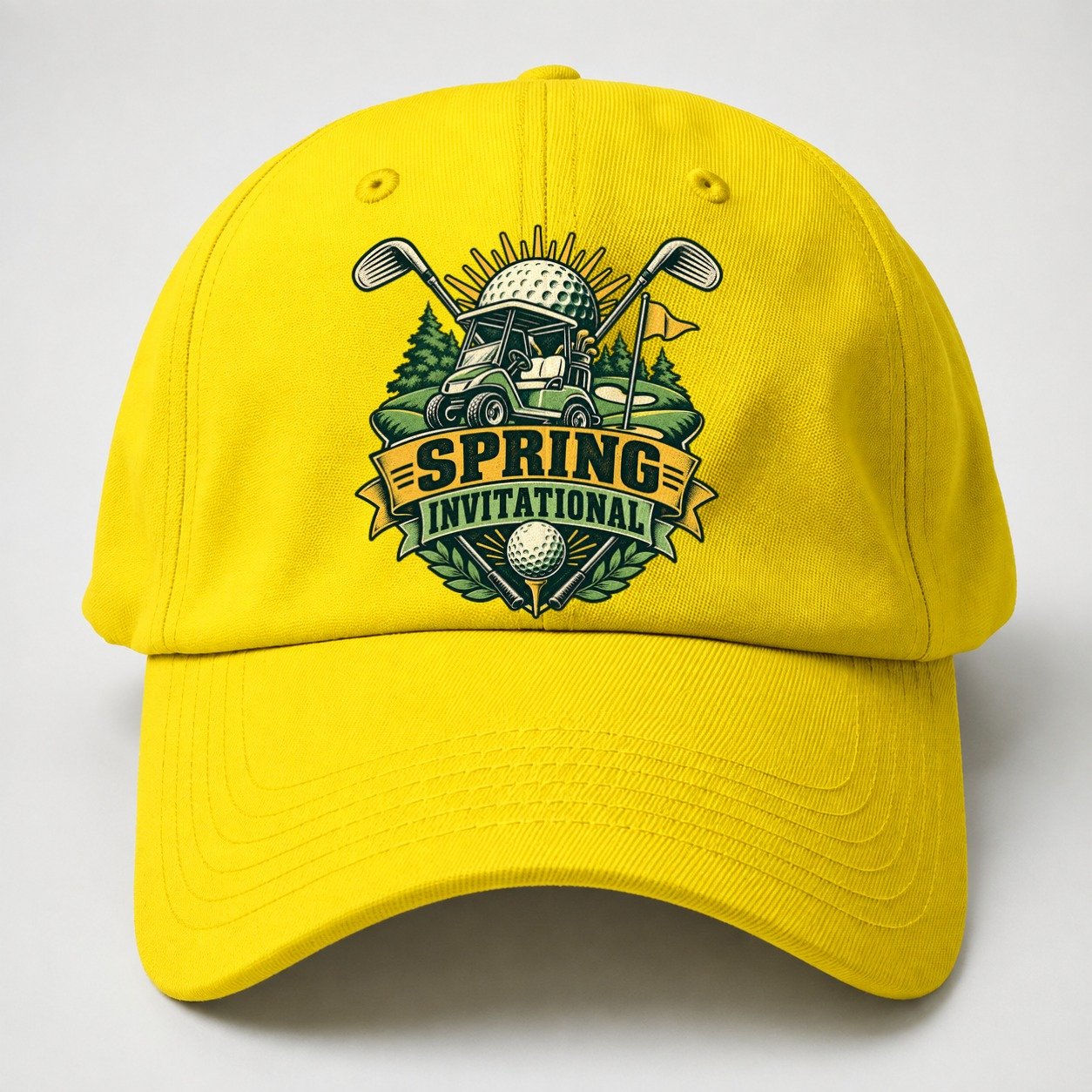 Spring Invitational Golf Life Baseball Cap – Yellow