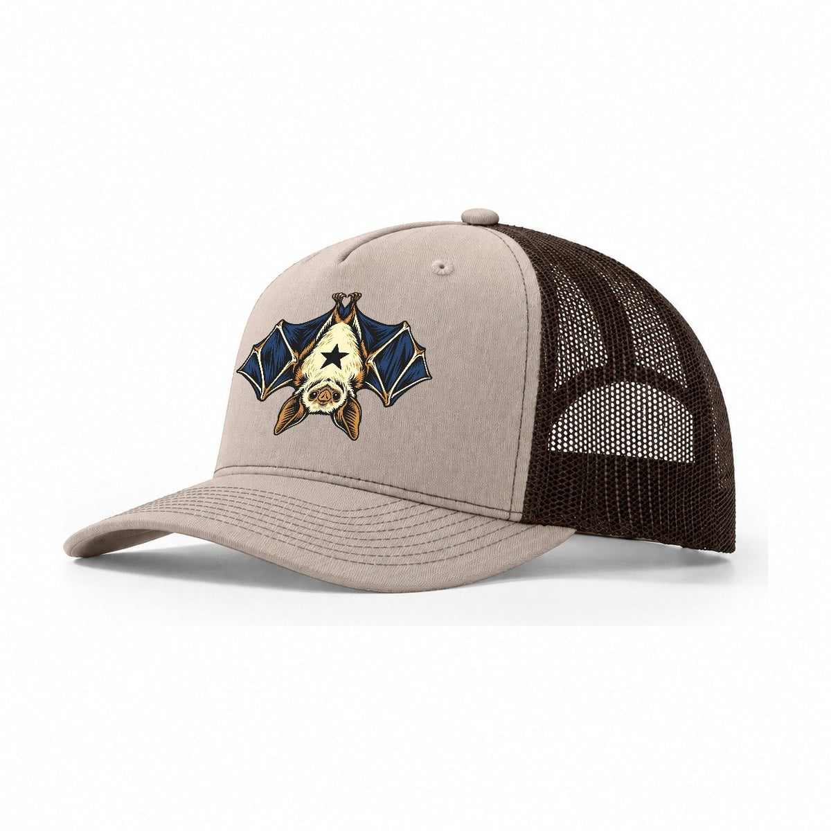Pallid Bat Star Belly Sundown Familiars Trucker Hat – Khaki Brown