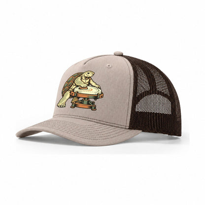 Turtle Lens Grinder Sundown Familiars Trucker Hat – Khaki Brown