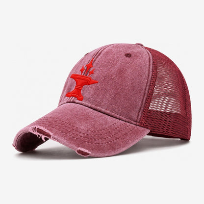 Anvil Rising Spark Micro Motion Mark Washed Trucker Hat – Wine Red