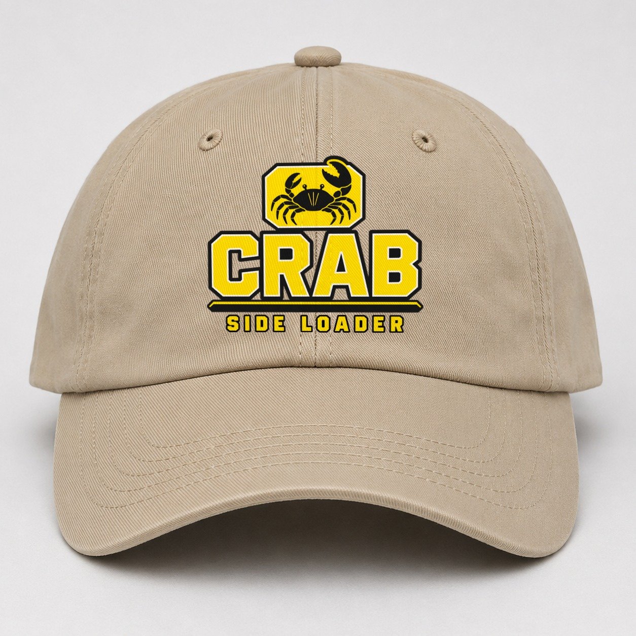 Crab Side Loader Heavy Duty Baseball Cap – Khaki