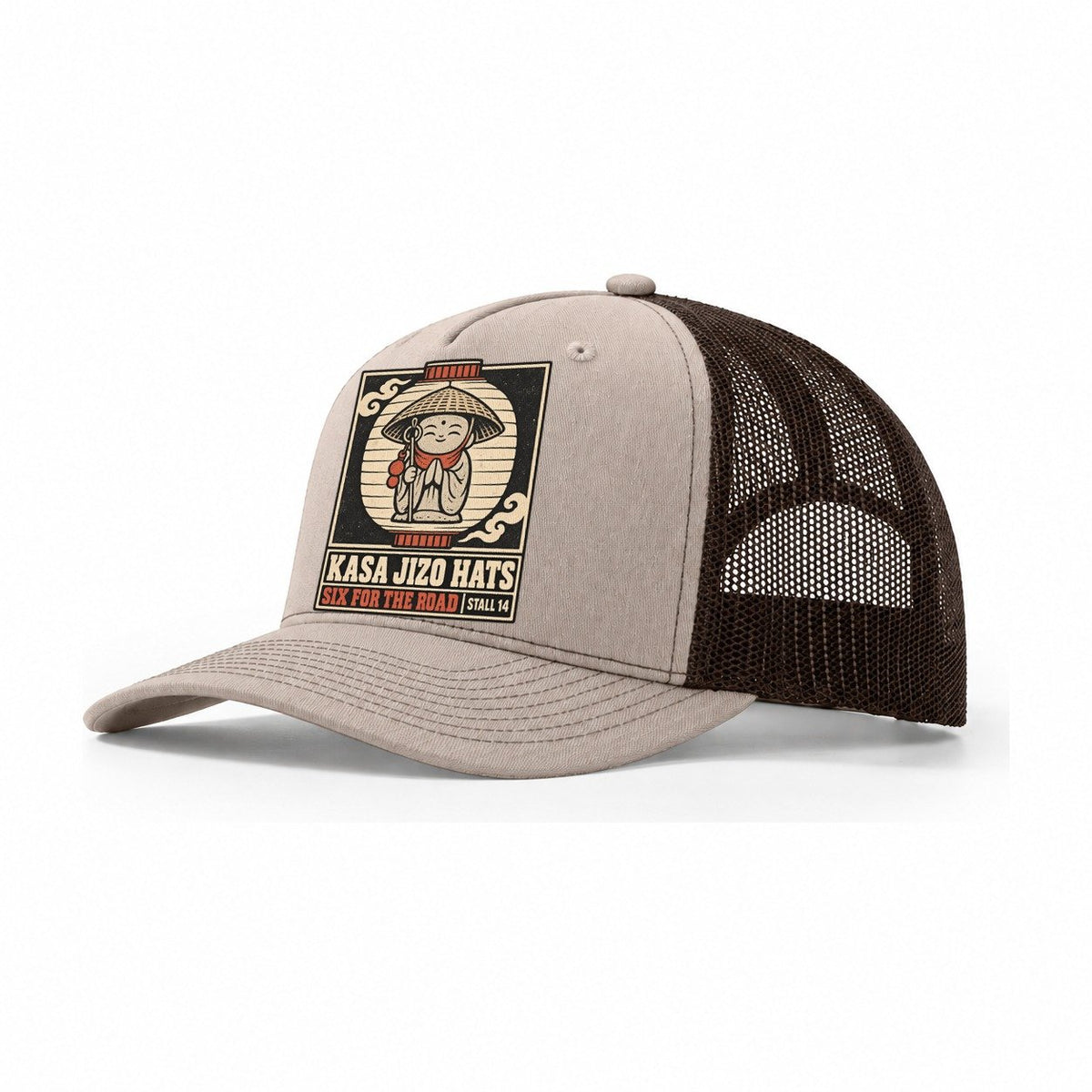 Kasa Jizo Hats Yokai Night Market Trucker Hat – Khaki Brown