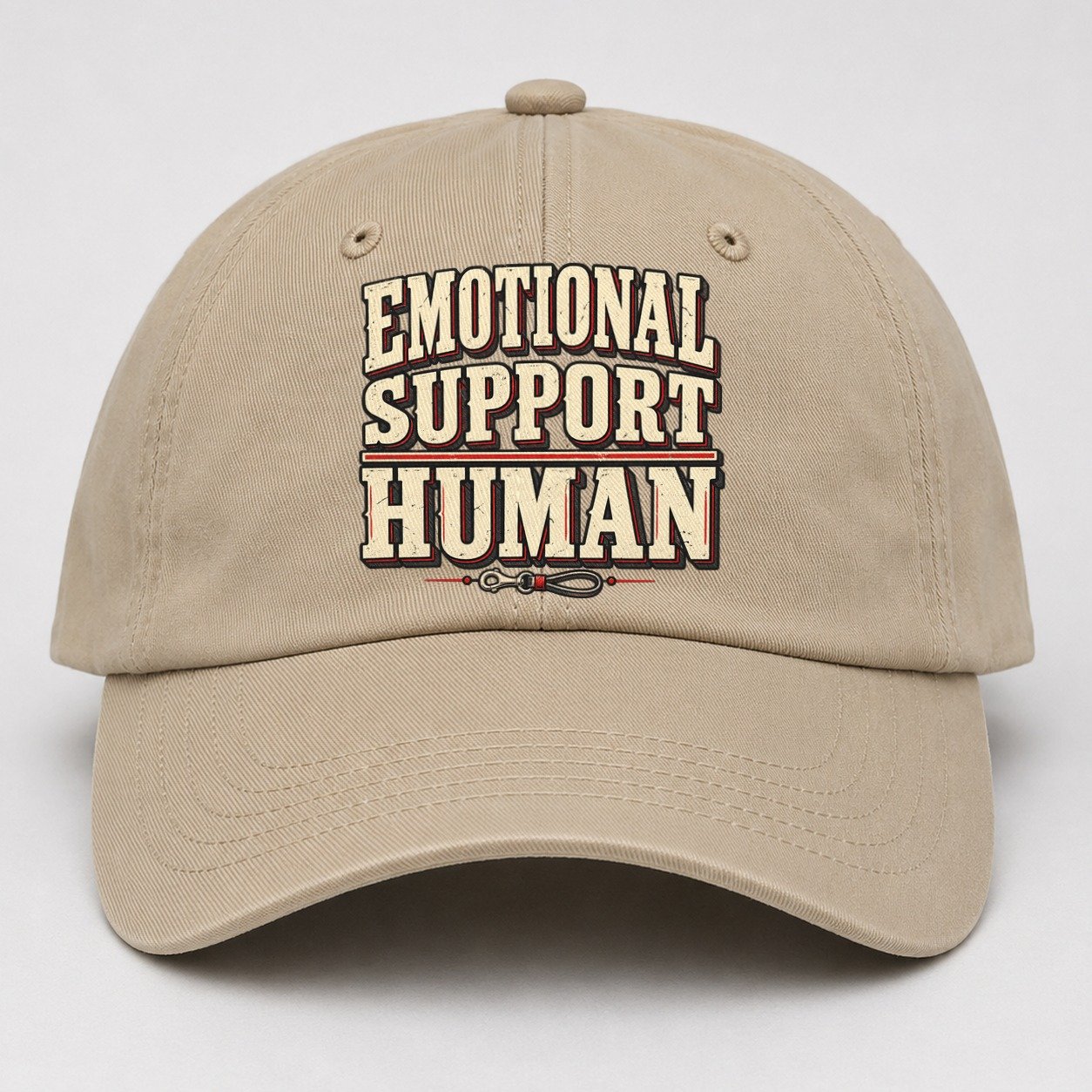 Emotional Support Human American Wit Baseball Cap – Khaki