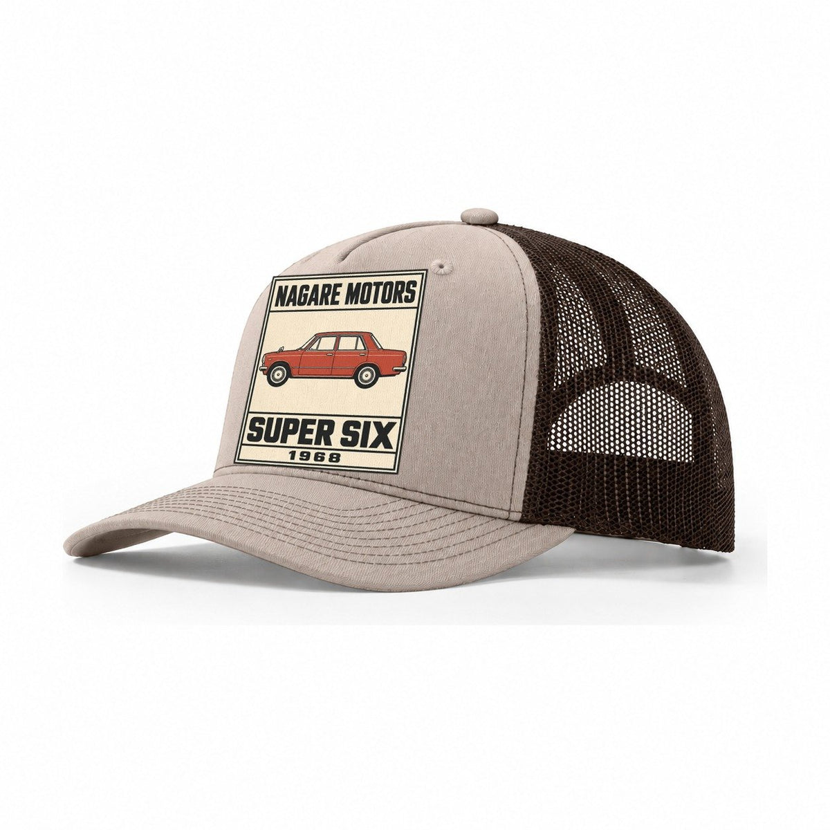 Nagare Super Showa Speed Plates Trucker Hat – Khaki Brown