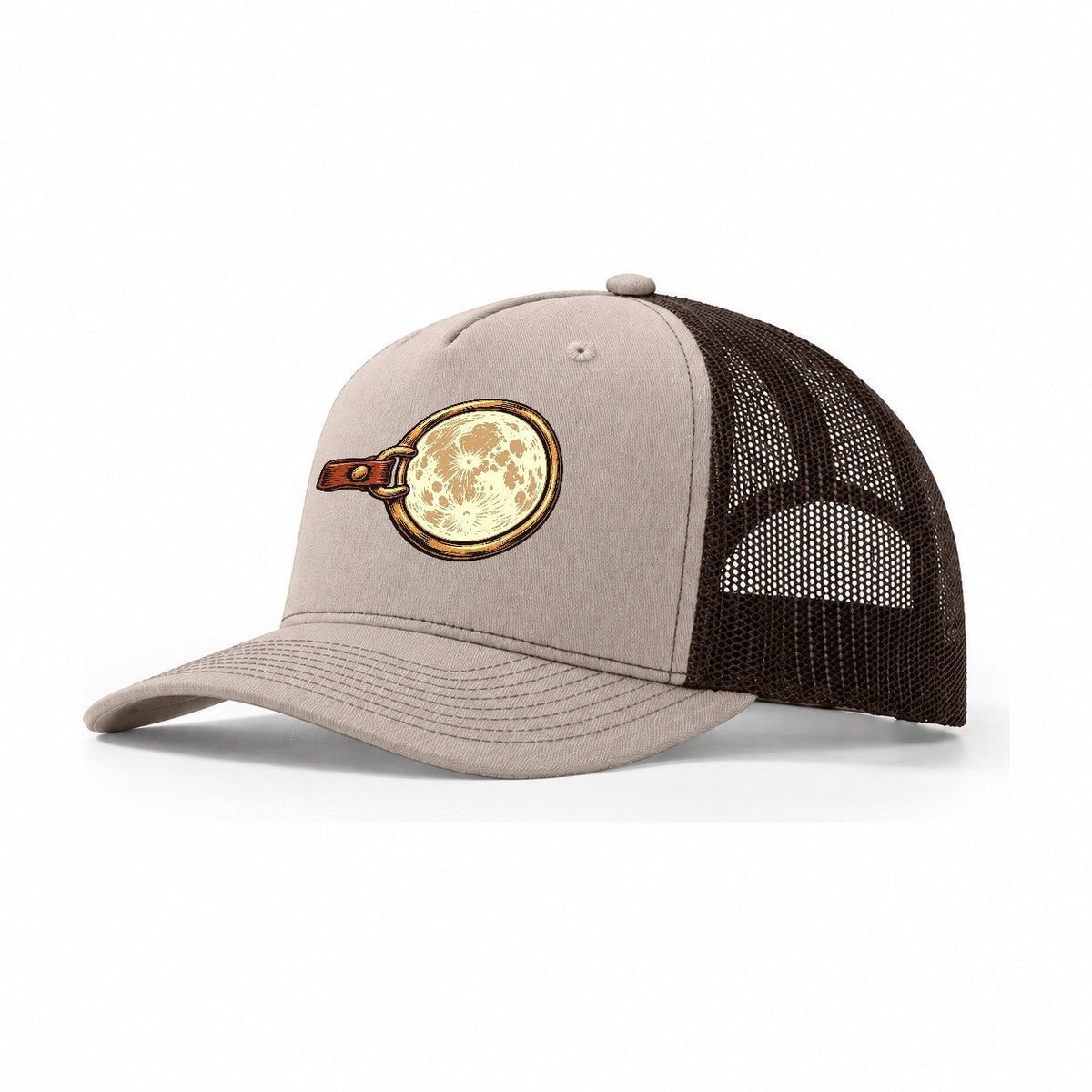 Moonlit Bridle Ring Sundown Familiars Trucker Hat – Khaki Brown