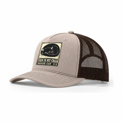 This Is My Chair Neko Says No Trucker Hat – Khaki Brown