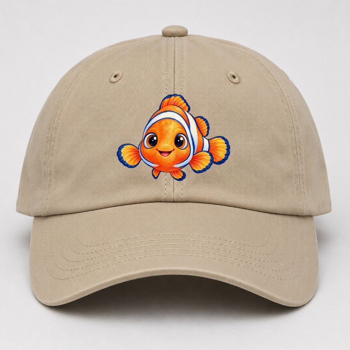 Clownfish Symmetric Hello Sea Sprite Baseball Cap – Khaki