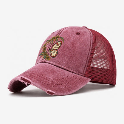 Glasswing Moss Arch Gentle Wild Washed Trucker Hat – Wine Red