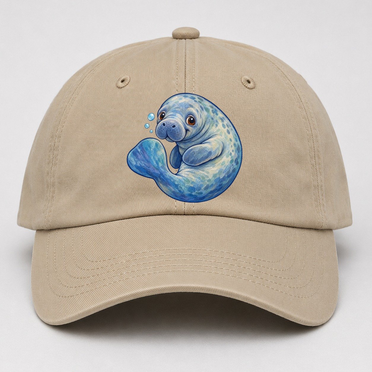 Manatee Curled Drift Sea Sprite Baseball Cap – Khaki
