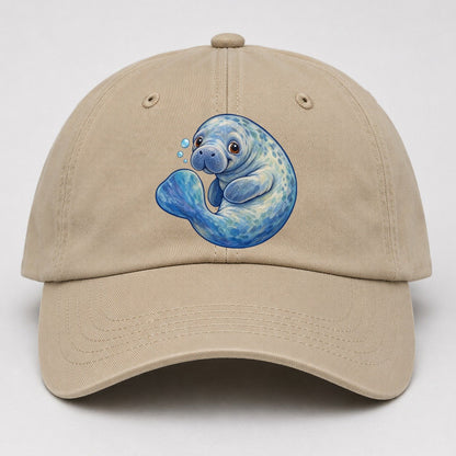 Manatee Curled Drift Sea Sprite Baseball Cap – Khaki