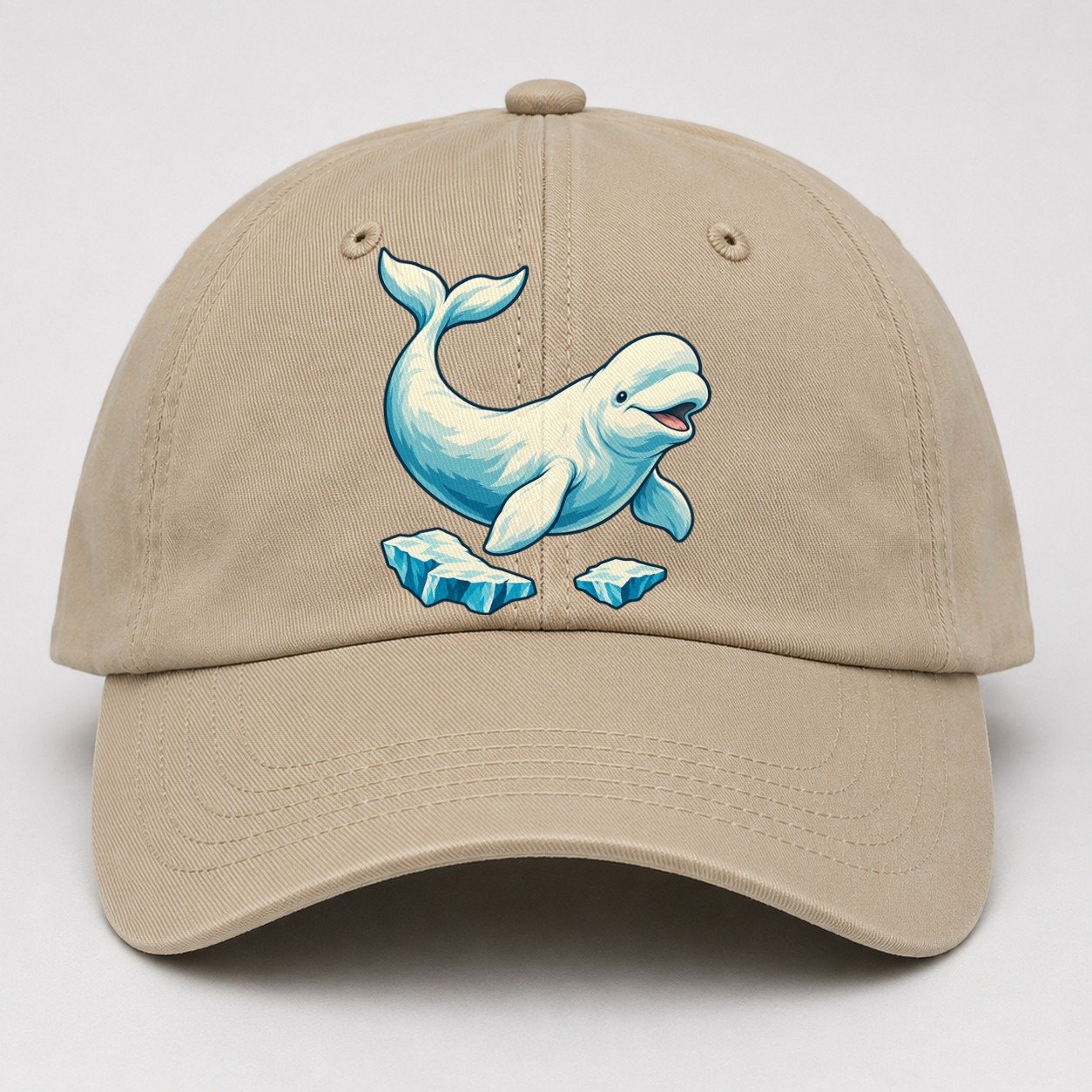 Beluga Whale And Floating Ice Canada Cultural Icons Baseball Cap – Khaki