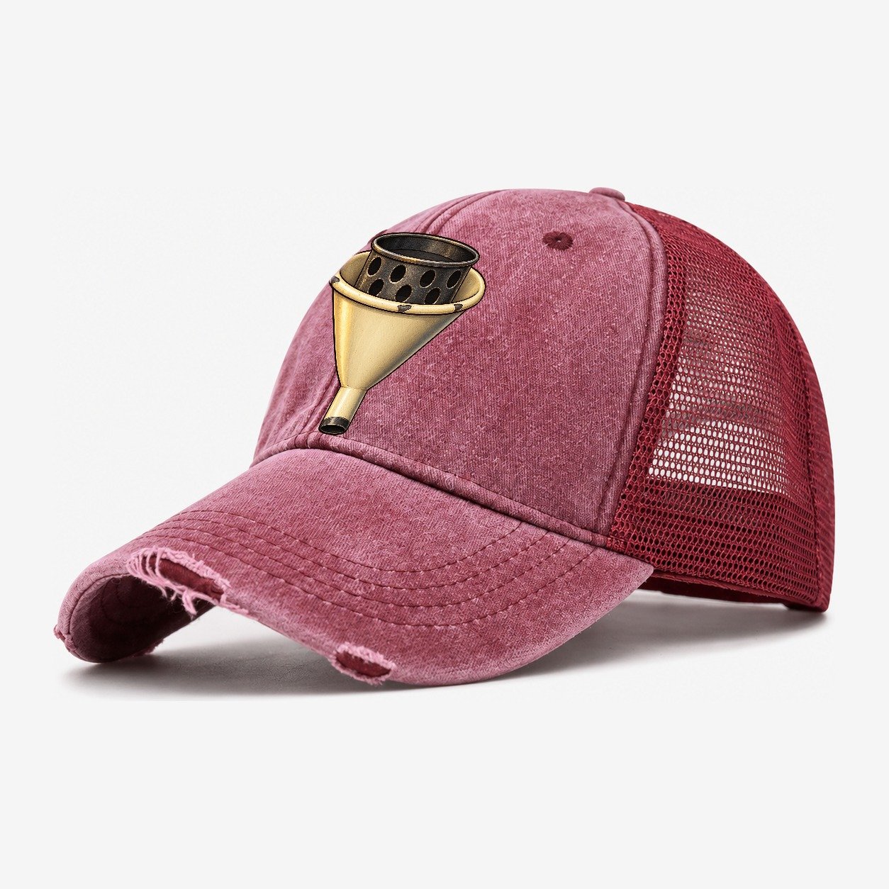 Brewing Funnel And Strainer Brew Day Washed Trucker Hat – Wine Red