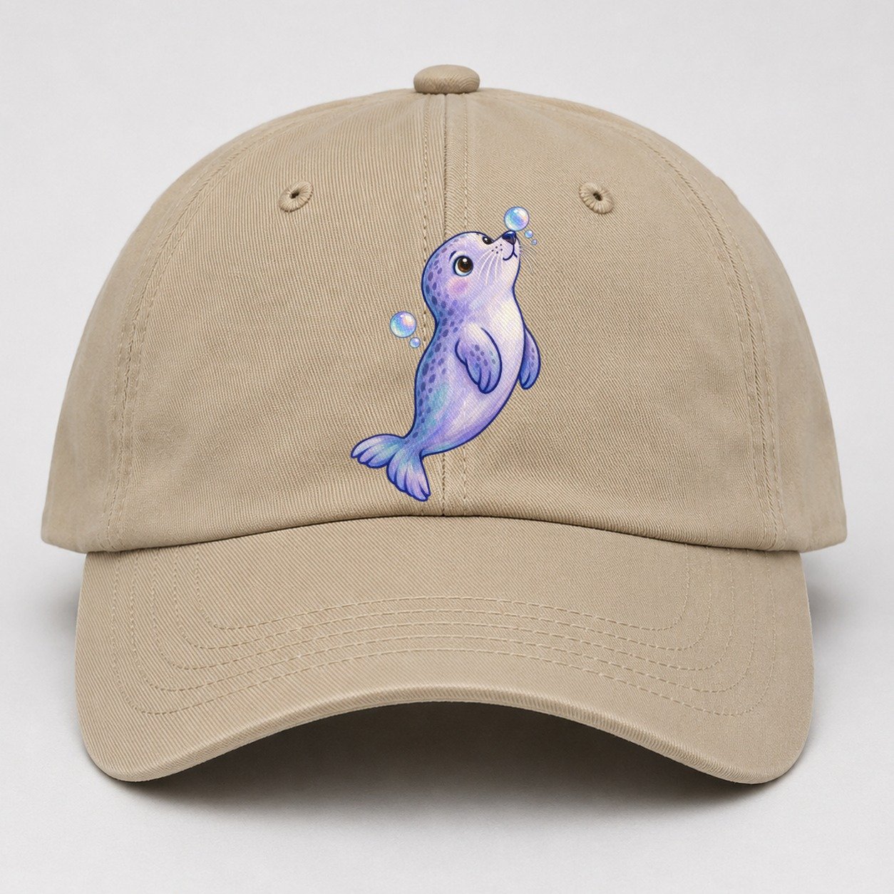 Seal Bubble Snoot Sea Sprite Baseball Cap – Khaki