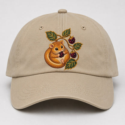 British Hedgerow Dormouse And Blackberries Uk Culture Heritage Baseball Cap – Khaki
