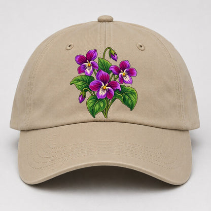 New Brunswick Purple Violet Canada Cultural Icons Baseball Cap – Khaki