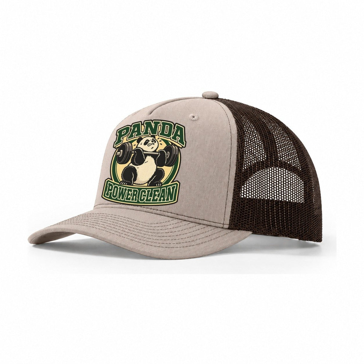Panda Power Clean Animal Lifters Trucker Hat – Khaki Brown