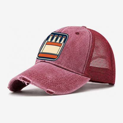 Bottle Crate Washed Trucker Hat – Wine Red