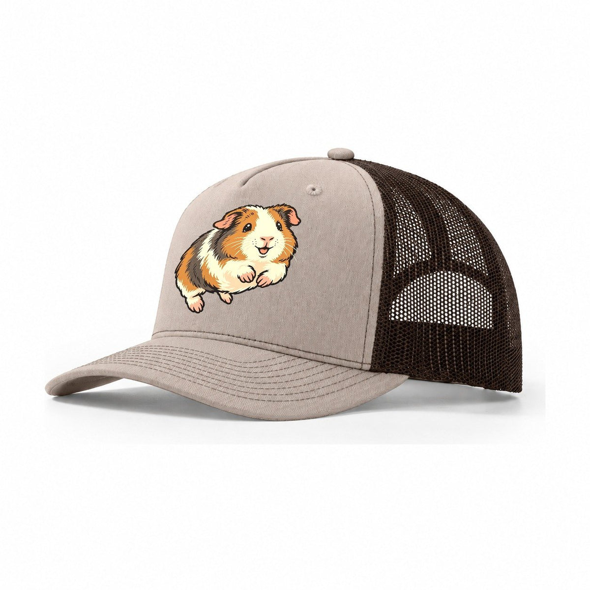 Guinea Pig Happy Hop Small Pet Logos Trucker Hat – Khaki Brown