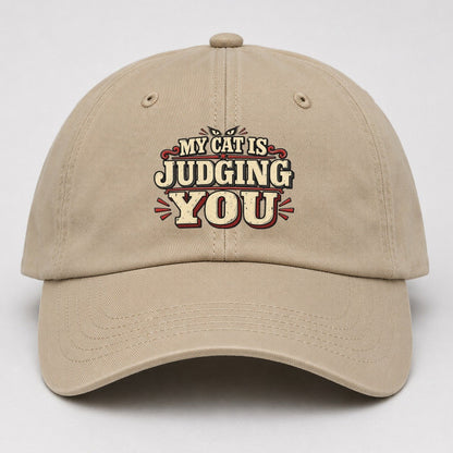 My Cat Is Judging You American Wit Baseball Cap – Khaki